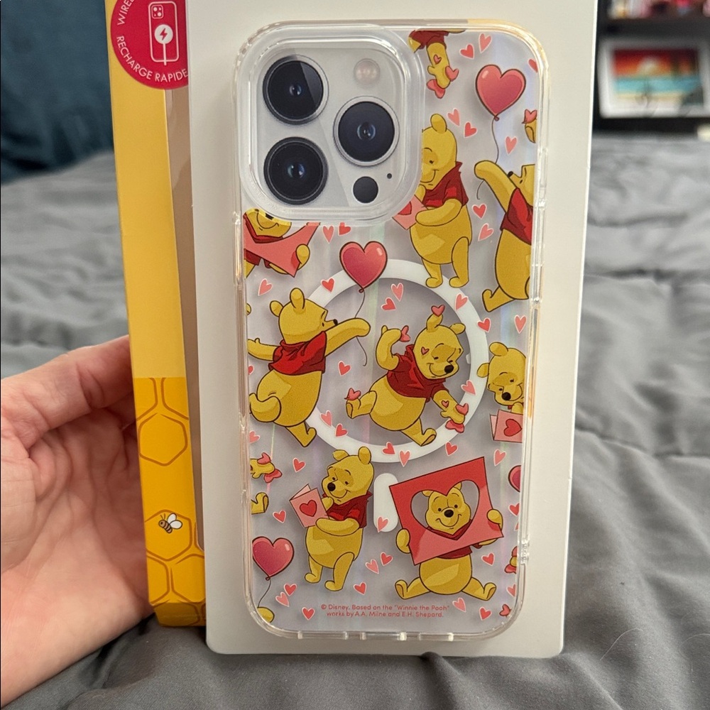 Disney Winnie the Pooh iPhone 16 Pro Max Case - Yellow and Red Wireless Charging - Picture 3 of 3